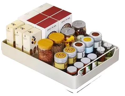 Immagine prodotto di Organizzatore estraibile per cassetti, meccanismo scorrevole silenzioso, installazione senza attrezzi, 30 cm, colore bianco