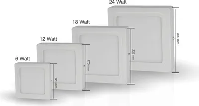 Obrázek produktu pro 12W LED stropní svítidlo teplá bílá 910 lumenů 170 x 170 mm povrchové svítidlo úhlové stropní osvětlení včetně transformátoru