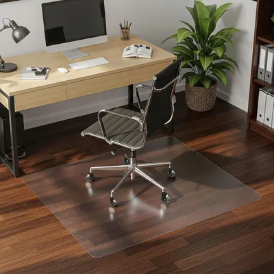 Produktbild von Bodenschutzmatte Bürostuhl Transparent 100x120 cm – rutschfeste Unterlage für Hartboden, Schreibtischstuhl Unterlage klar, Nicht für Teppich geeignet