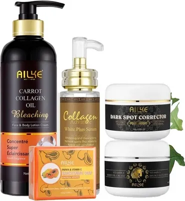 Produktbild von Kollagen Aufhellungs-Set, Feuchtigkeitscreme, Hydratation, Creme zur Entfernung von dunklen Flecken, Aufhellende Körperlotion, Achsel Aufhellungscreme, 5 in 1 Set