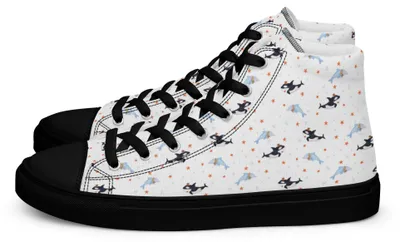 Produktbild von Mr. & Mrs. Panda Damen Sneaker Black Edition Orca Zylinder Größe 42 - Weiß - Geschenk, Fete, Geburtstag, Schwarz, Schwarze, Glitzer, Schwarzer Sportschuh, Feier, Sneakers
