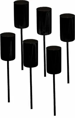 Produktbild von Tafelkerzen Pick 6er Set - schwarz - Kerzen Stecker für Advents und Weihnachts Gesteck - Kerzenpick für Stabkerzen