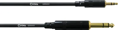Obrázok produktu pre Cordial 3,5 mm stereo uros - 6,3 mm stereo uros -audiokaapeli, 3 m