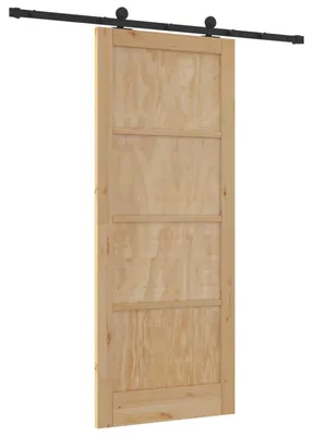 Obrázok produktu pre Posuvné dvere Prírodná a čierna 86 x 211 cm Borovicový masív