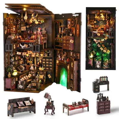 Obrázok produktu pre 2Kids Toys: 3D skladačka, zarážka na knihy, miniatúrny domček, "Dom čarov"