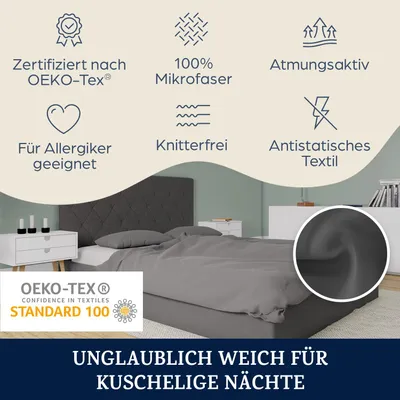 Produktbild von Sleepwise Weicher Kissenbezug 40 x 80, 1500TC Getestet, 2er-Set Microfaser-Kissenbezug 40x80 cm, Flauschige Kissenbezüge Hypoallergen & Atmungsaktiv, 40x80cm Kissenbezug mit Reißverschluss