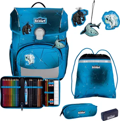 Produktbild von Scout Neo Exklusiv Safety Light Polar Blue Schulranzen für Kinder 5-Teilig