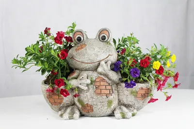 Obrázok produktu pre Dekoratívny kvetináč Žaba Zvieracia figúrka Kvetináč Dekoratívny kvetináč Záhrada Deco GB002