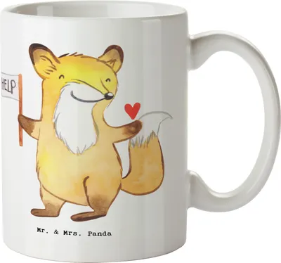 Produktbild von Mr. & Mrs. Panda Tasse Sozialarbeiter Herz - Weiß - Geschenk, Teebecher, Kaffeebecher, Kaffeetasse, Henkelbecher, Trinkbecher