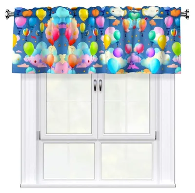 Produktbild von Bunte Luftballons gemusterte Vorhänge, 137,2 x 45,7 cm, für Wohnzimmer und Schlafzimmer, als Trennvorhänge für Türen und Fenster