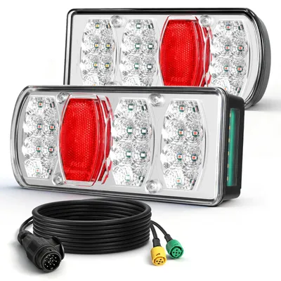 Imagen del producto de Luz trasera para remolque, LED, 12 V/24 V, resistente al agua, dimensiones 210x100x47 mm, material: ABS + policarbonato