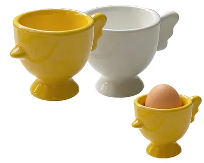 Image de Lot de 2 coquilles d'œufs en céramique amusantes