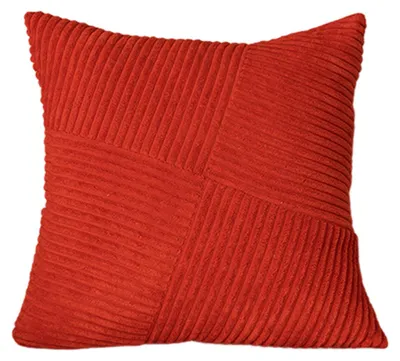 Produktbild von Gestreifter Kissenbezug aus Cord, 45 x 45 cm, Boho-Stil, Patchwork-Design, ideal für Sofa, Couch oder Bett im Landhausstil.