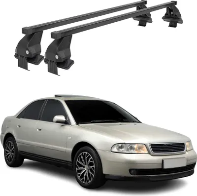 Image de Barres de toit transversales Menabo pour Audi A4 B5 Berline 1994-2001 Noir