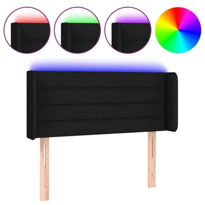 Obrázek produktu pro vidaXL LED čelo postele černé 103x16x78/88 cm Látka