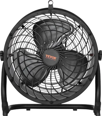 Zdjęcie produktu dla Wentylator podłogowy VEVOR, 3-biegowy, 355,6 mm, 2520 CFM, regulowane nachylenie 360°, przepływ powietrza 7,2 m/s do domu, siłowni, biura, garażu, przestrzeni komercyjnych