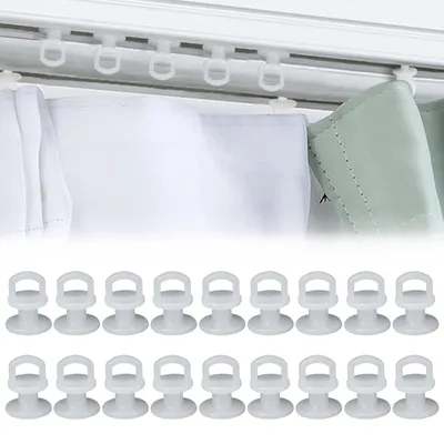 Immagine prodotto di Scorrimento per tende, confezione da 50 pezzi, ganci per tende da finestra, porta e doccia