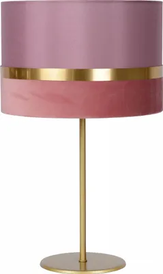 Zdjęcie produktu dla Lampa stołowa z lnianym abażurem różowa E27 Extravaganza Lucide