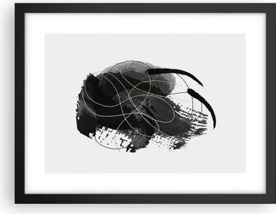 Produktbild von Gerahmtes Poster - Schwarzer Rahmen - Abstraktion Schwarz Flecken - 40x30 cm - Wand Bild - Wanddeko - Wandbilder - Kunstposter - Wandposter - Bilderrahmen - Bilder - Kunstdruck - P2BAA40x30-4368