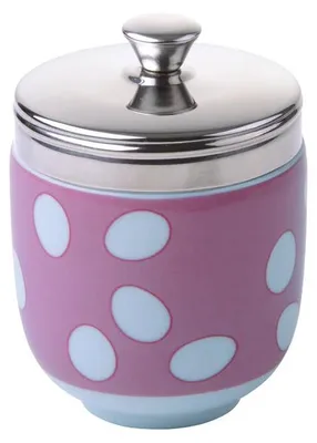 Produktbild von Eier-Coddler aus Porzellan in Rosa, mit den Maßen 65 x 65 x 105 mm und 15 cl Fassungsvermögen