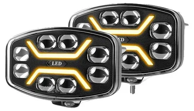 Immagine prodotto di Lampada da lavoro a LED, doppia funzionalità, alta luminosità, 2 luci bianche e ambra per le luci diurne (DRL)