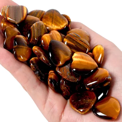 Productafbeelding van Herzsteen Tijgeroog Kristallen, 20 stuks. Geluksstenen voor chakra, Reiki en meditatie