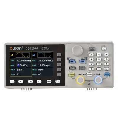 Zdjęcie produktu dla Dwukanałowy przenośny mini oscyloskop cyfrowy Owon DGE2070 Generator przebiegów arbitralnych 2CH 70MHz 300MS/s 3,6-calowy wyświetlacz LCD