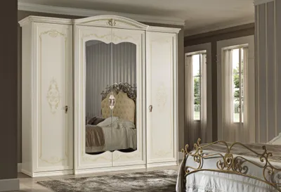 Produktbild von Kleiderschrank Schlafzimmer Schränke Möbel Holz Einrichtung Weiss Spiegeln