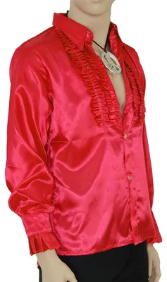 Produktbild von Rüschenhemd rot S - XXL, Größe:L