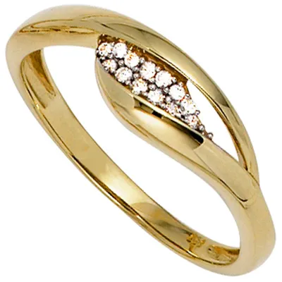 Produktbild von Ring Damenring mit Zirkonia 333 Gold Gelbgold Fingerring Goldring Innenumfang 60mm  Ø19.1mm
