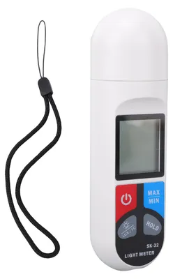 Produktbild von Digitales Belichtungsmessgerät, Luxmeter, hohe Genauigkeit (0,1 bis 200.000 Lux), tragbares Helligkeitsmessgerät mit LCD-Display, Datenhaltetaste und automatischer Abschaltung – für Zuhause, Büro und Studio