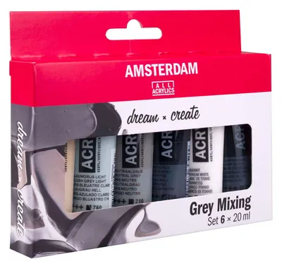 Produktbild von Amsterdam 17820505, 20 ml, Schwarz, Grau, Weiß, Satin, Tube