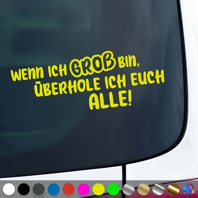 Produktbild von PantherPixel Wenn Ich Groß Bin Aufkleber Überhole Ich Euch Alle Sticker Auto Geschenkidee Farbe Neon-Gelb