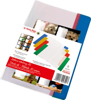 Zdjęcie produktu dla Okładka PVC A5 mix z naklejkami 8 sztuk