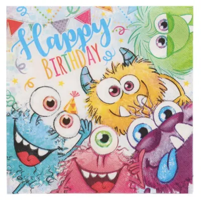 Produktbild von 20 Servietten Funny Monsters - Monster feiern Geburtstag 33x33cm
