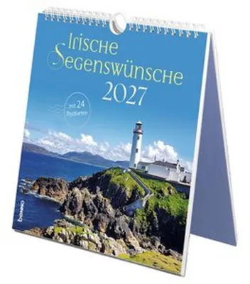 Obrázok produktu pre Postkartenkalender 2027 mit Irischen Segenswünschen und Irland-Motiven, 24 Postkarten zum Heraustrennen