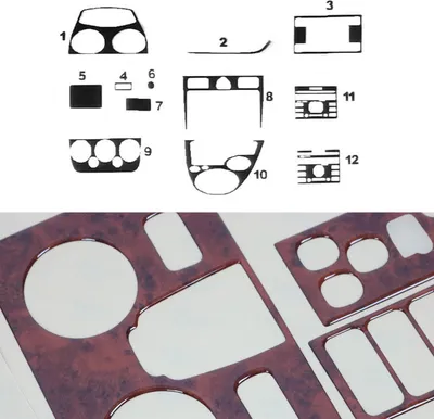 Immagine prodotto di Decorazione interna dell'abitacolo per Ford Fiesta 2005-2008 in legno di radica 12 pz