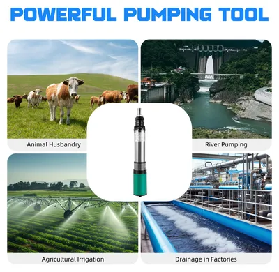 Image de Pompe pour puits profonds, acier inoxydable, haute efficacité, 24 V, UE