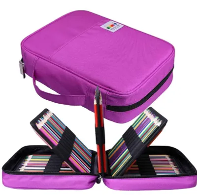 Imagen del producto de Estuche para lápices de gran capacidad, impermeable, para bolígrafos, con 72 compartimentos, fabricado con material duradero, compacto y ligero. Estuche para lápices