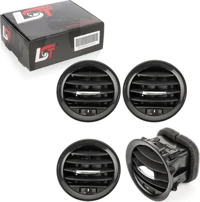 Produktbild von 4x Lüftungsgitter Luftdüse Entlüftung schwarz Chrom für Vauxhall Opel Adam Corsa