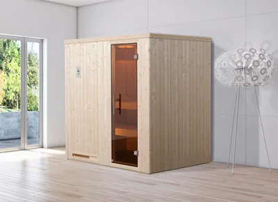Produktbild von Elementsauna Pori, B x T 194 x 177 cm, Ganzglastür, ohne Ofen