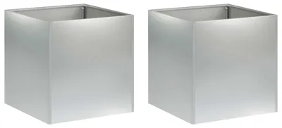 Immagine prodotto di vidaXL Vaso da giardino, 2 pezzi, argento, 35 x 35 x 35 cm