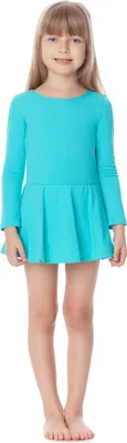 Image de Body pour fille Merry Style avec jupe, robe de ballet à manches longues MS10-138 (turquoise, 122)