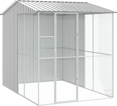 Produktbild von Möbel Voliere Grau 215x310x247 cm Stahl - Vogelkäfige 3325177