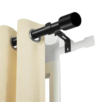 Produktbild von Unyqoos® Gardinenstange ausziehbar 85–235 cm, Edelstahl (RVS), Schwarz – Vorhangstange bis 20 kg, feuchtraumgeeignet