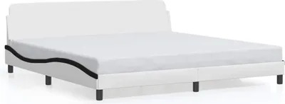Obrázek produktu pro Rám postele "Dover" bílý a černý 200x200 cm Imitace kůže