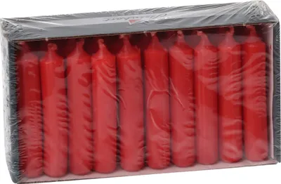 Produktbild von Pyramidenkerzen Rot 70 x Ø 14 mm, 30 Stück