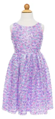 Produktbild von Paillettenkleid Mädchen Lila Größe 92/104 für Kinder 2-4 Jahre