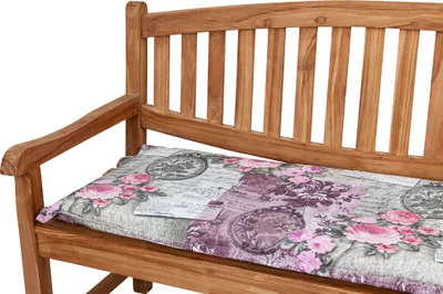 Produktbild von Auflage Gartenbank Florence 120 cm 0798 rosa-grau Blumen Landhaus KETTtex
