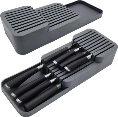 Obrázok produktu pre Organizér na nože Bloková vložka do zásuvky Grey Lumarko!